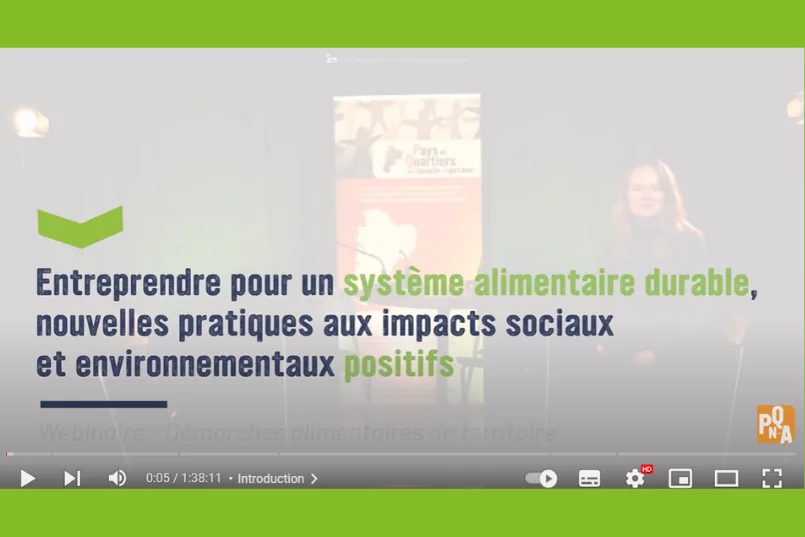 Capture d'écran de la vidéo du webinaire pour un système alimentaire durable